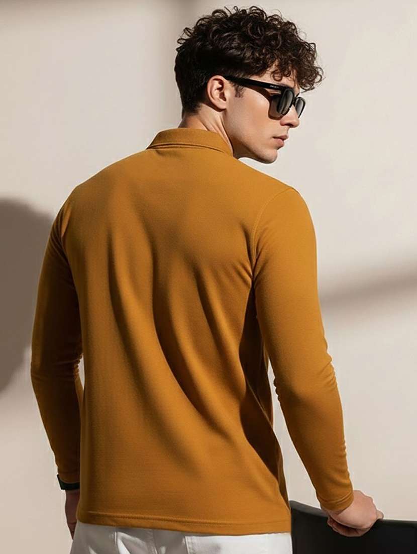 men solid long sleeve polo t-shirt - 22290732 -  Standard Image - 1