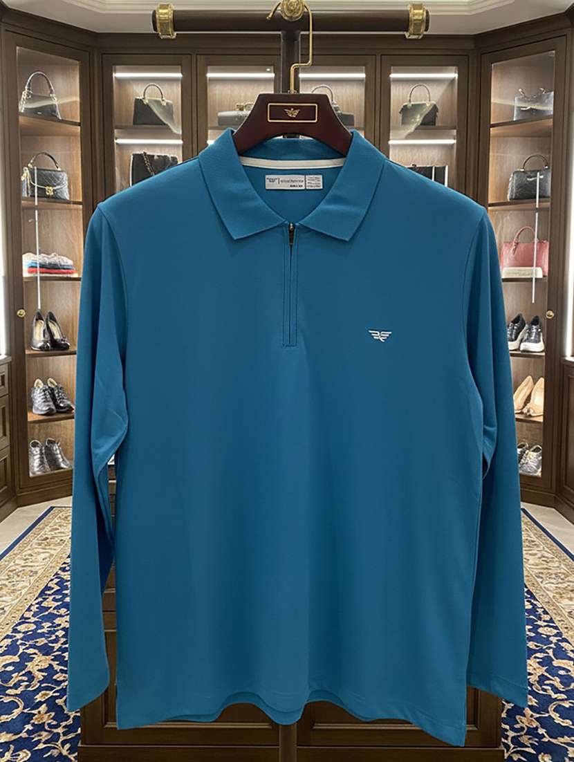 men solid long sleeve polo t-shirt - 22290734 -  Standard Image - 4