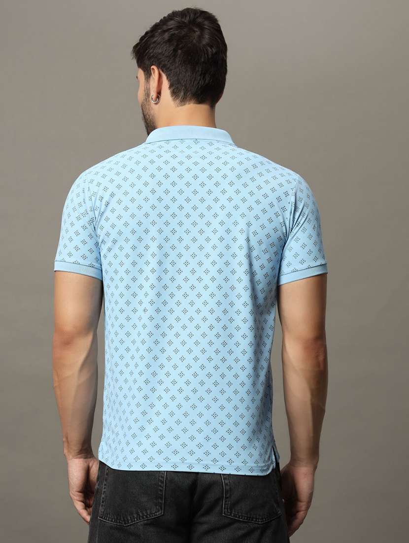 men printed short sleeve polo t-shirt - 22290737 -  Standard Image - 1