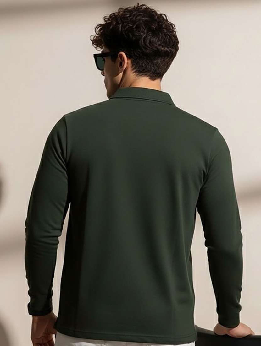 men solid long sleeve polo t-shirt - 22290897 -  Standard Image - 1