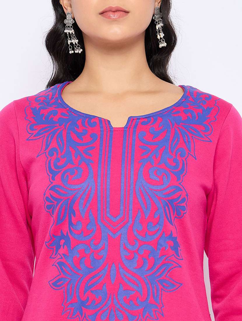 women printed long sleeve winter wear kurta  - 22291147 -  Standard Image - 4