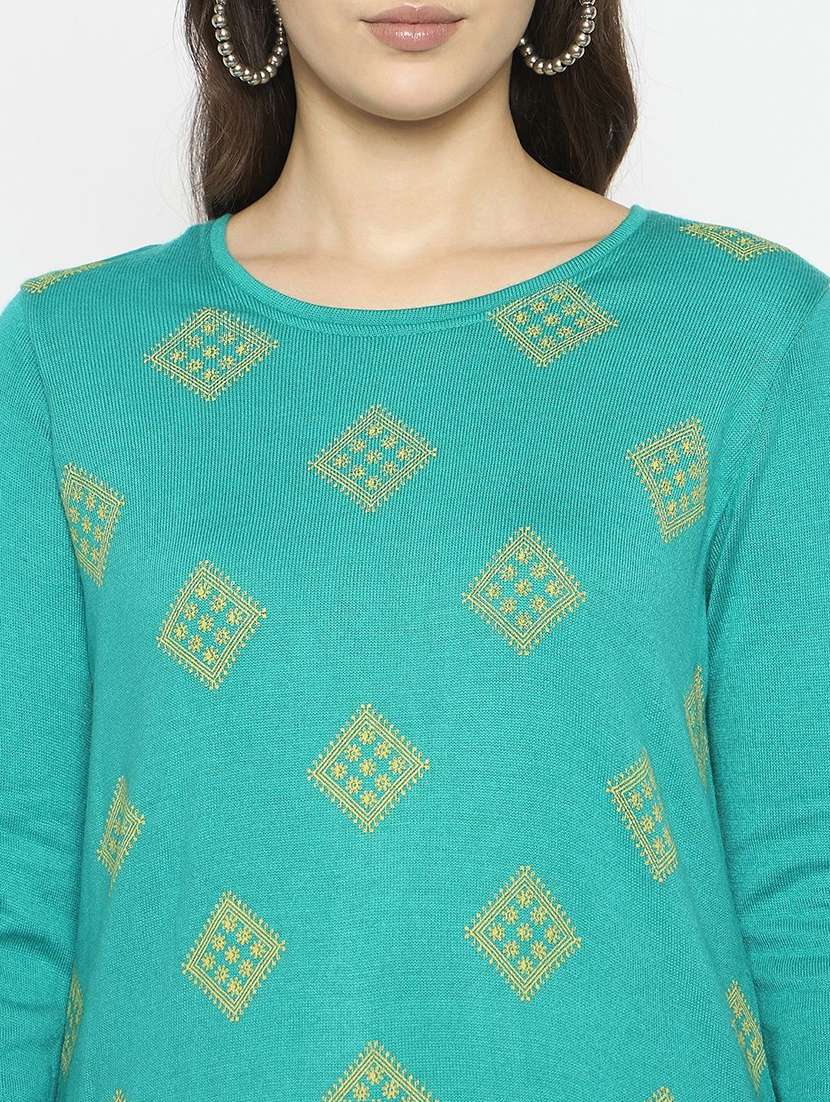 women printed long sleeve winter wear kurta  - 22291184 -  Standard Image - 4