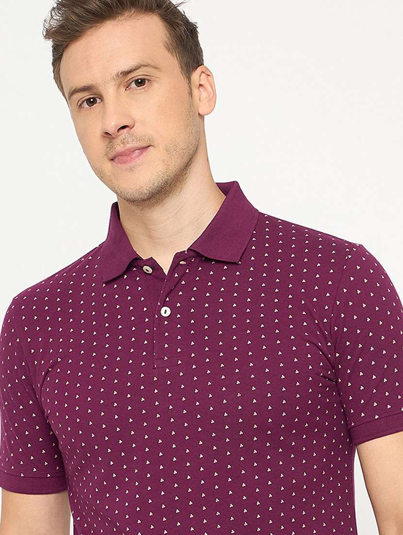 men printed short sleeve regular fit polo t-shirt - 22291215 -  Standard Image - 1