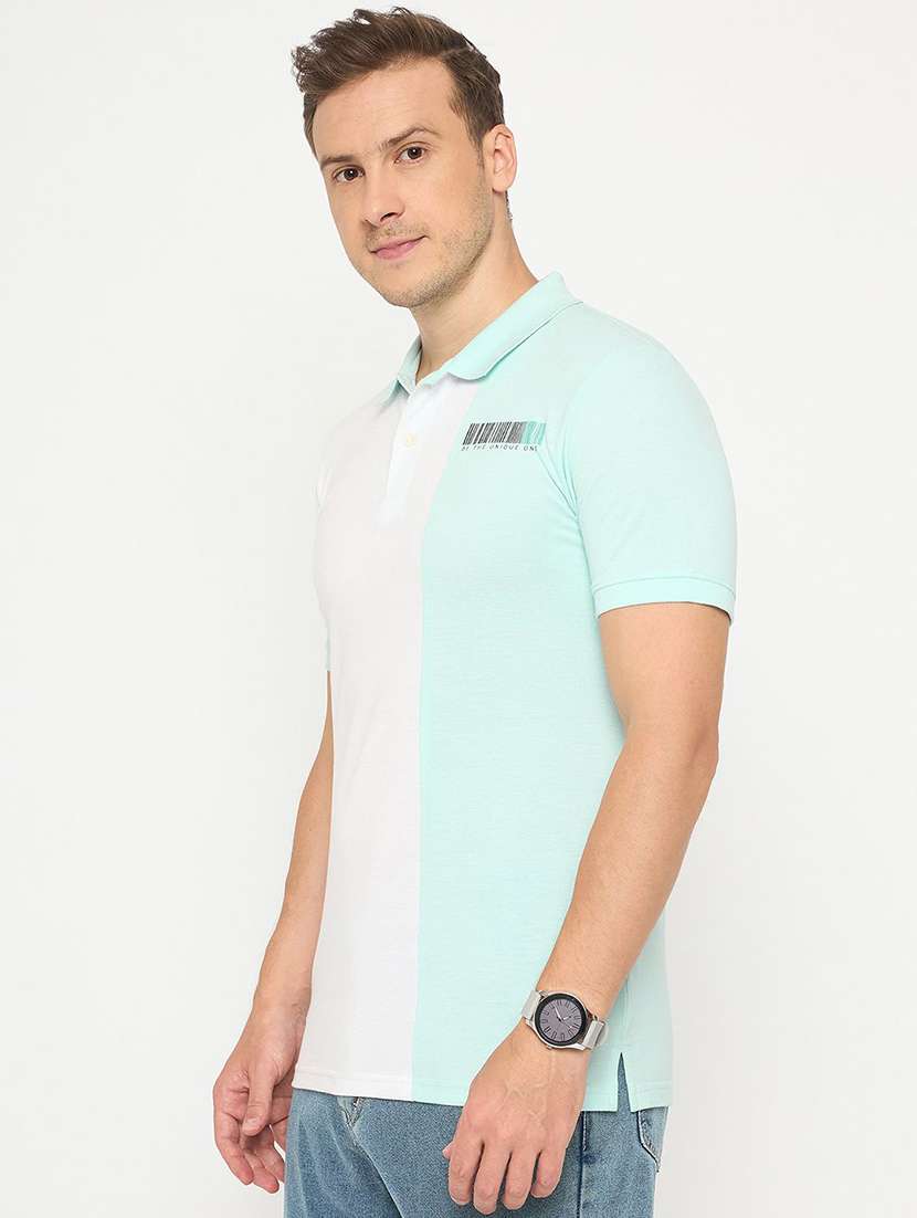 men color block short sleeve regular fit polo t-shirt