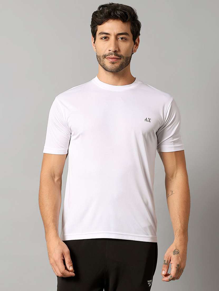 men solid short sleeve regular fit t-shirt