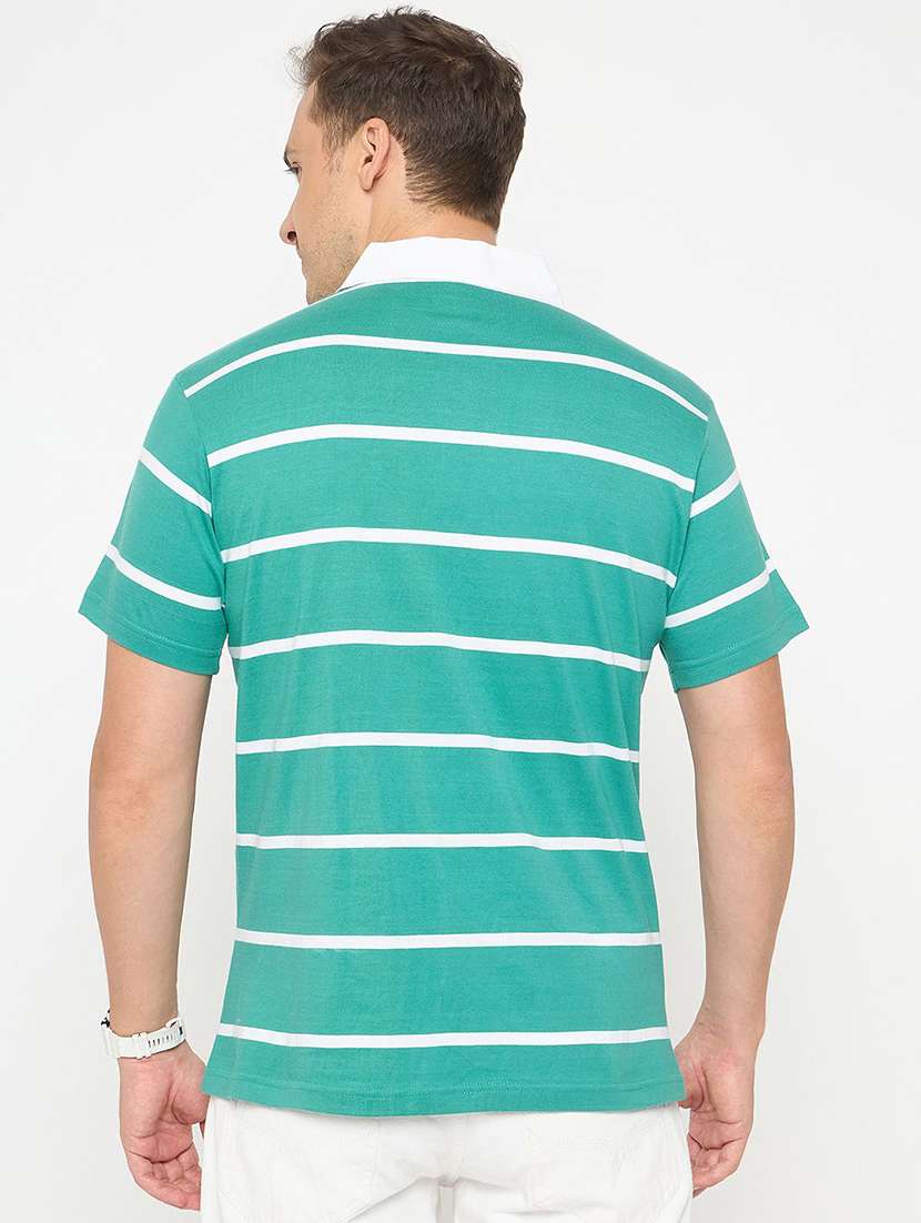 men striped short sleeve regular fit polo t-shirt - 22291223 -  Standard Image - 1