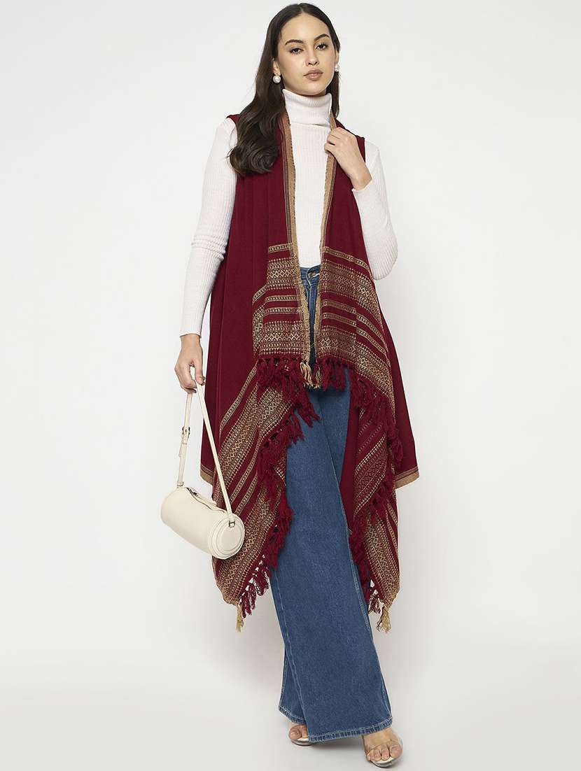 women self designed woolen shrug - 22291244 -  Standard Image - 1
