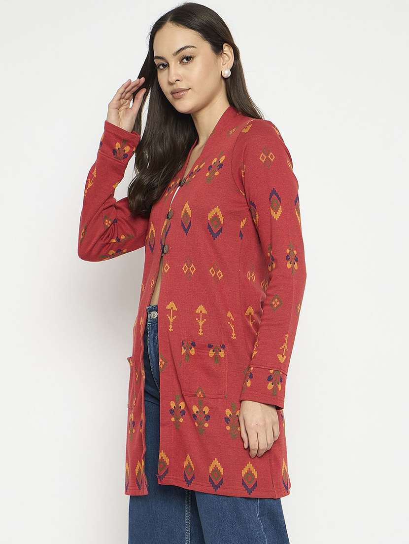 women self designed long sleeve cardigan - 22291246 -  Standard Image - 1