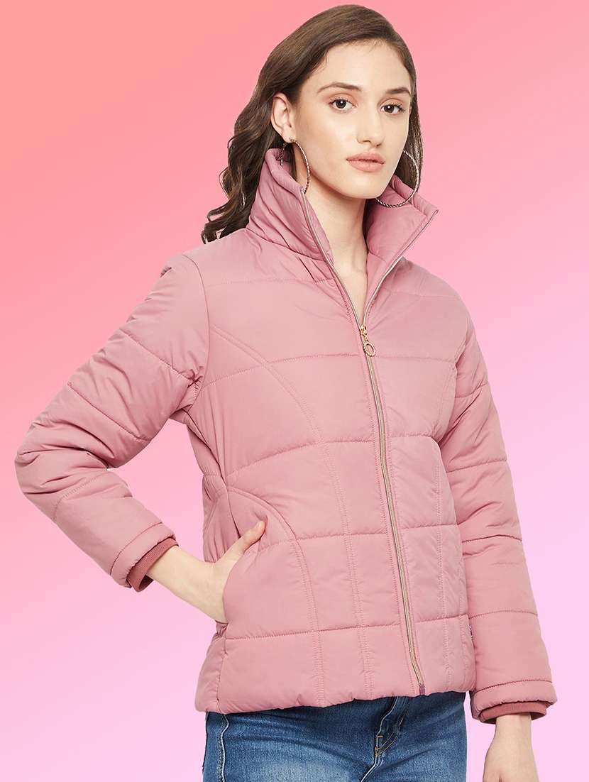 women solid long sleeve quilted jacket - 22291301 -  Standard Image - 1