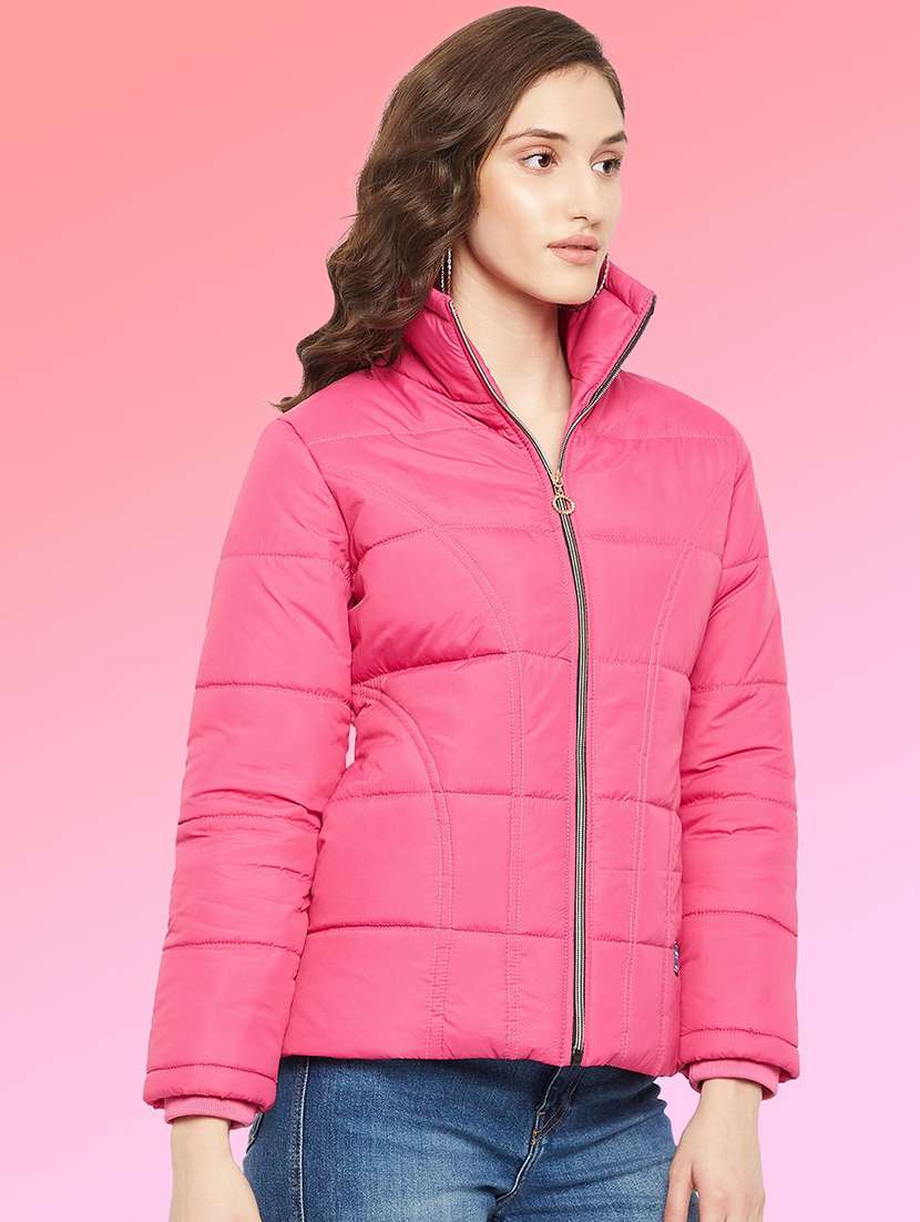 women solid long sleeve quilted jacket - 22291354 -  Standard Image - 1
