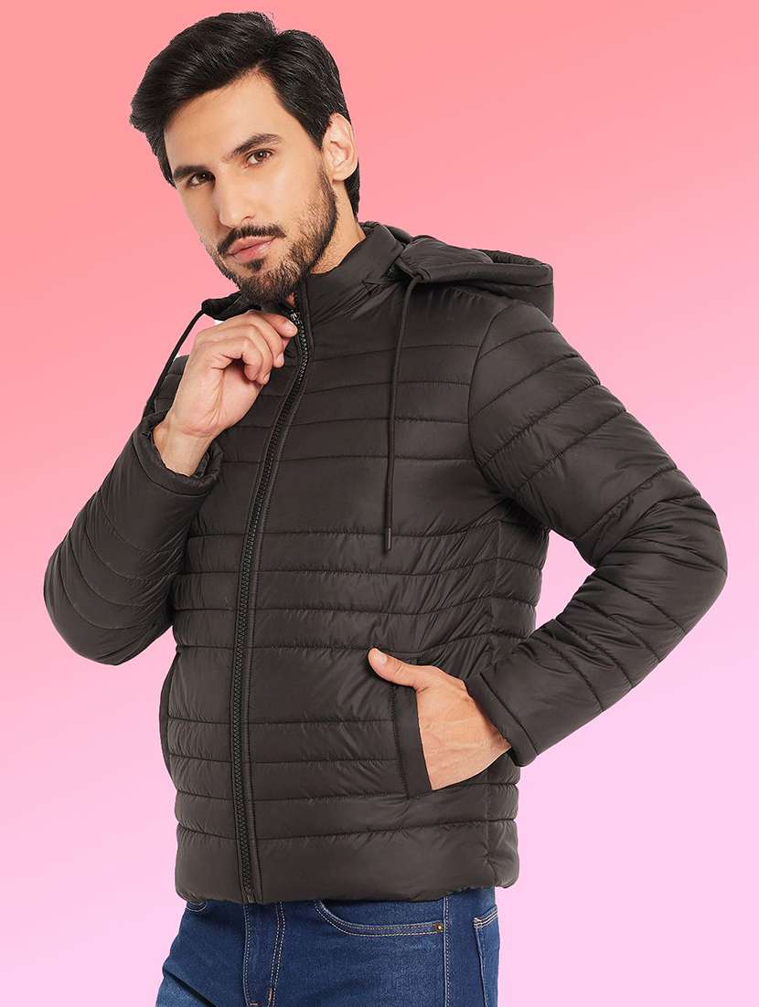 men solid long sleeve puffer jacket - 22291402 -  Standard Image - 1