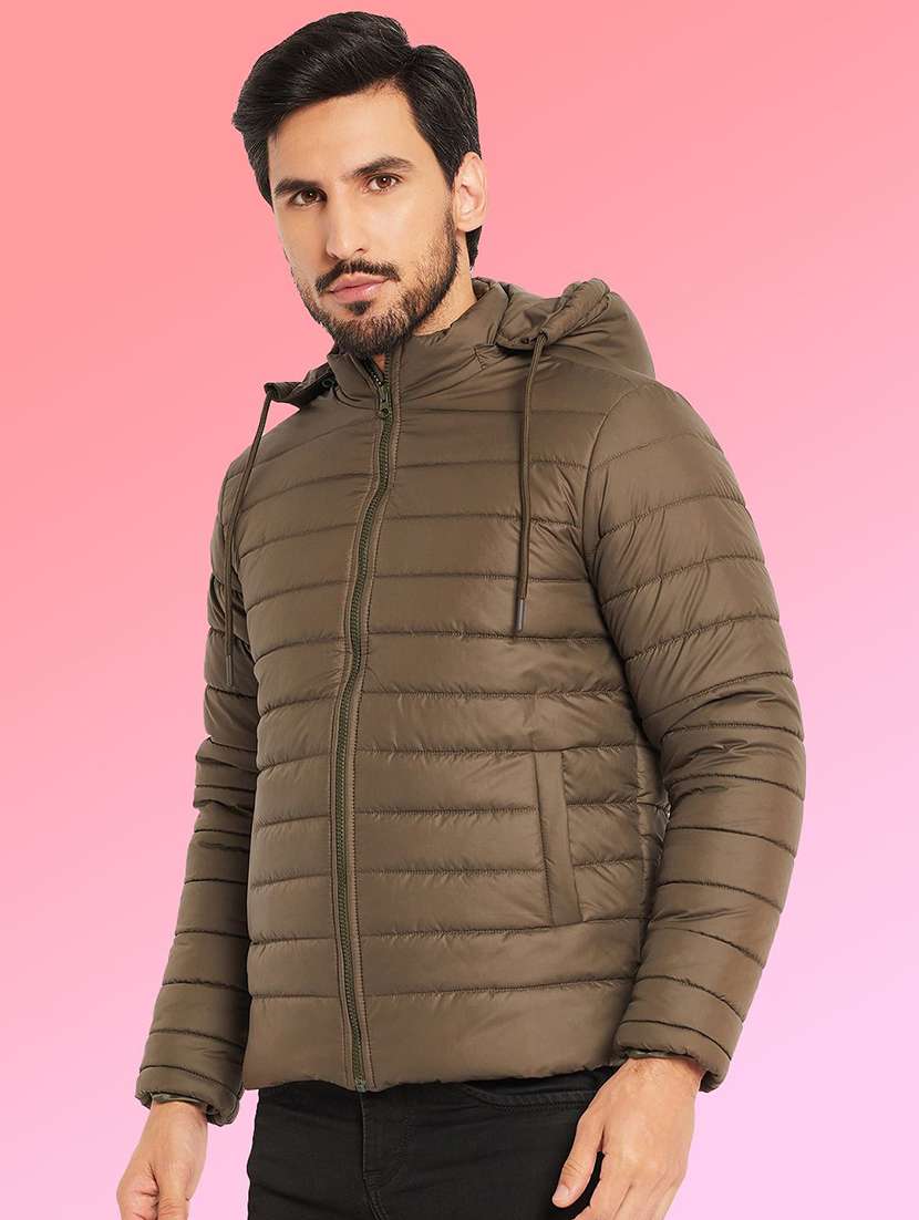 men solid long sleeve puffer jacket - 22291406 -  Standard Image - 1
