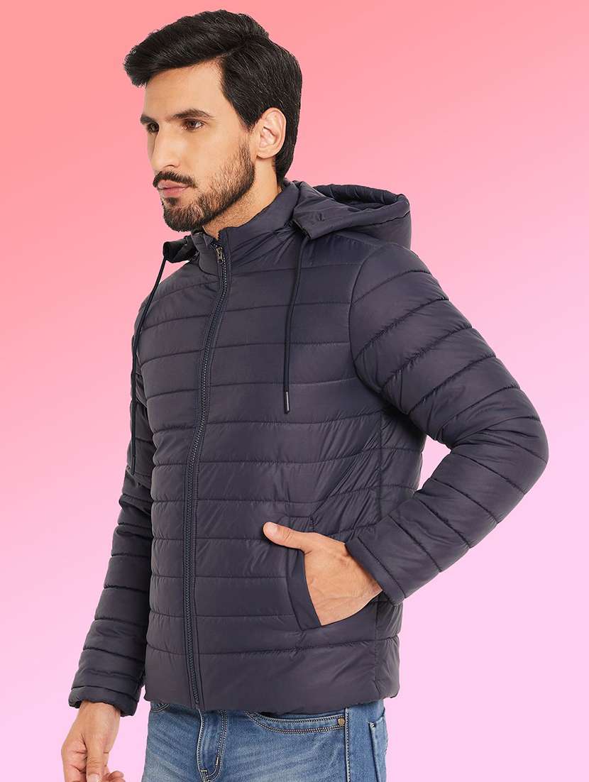 men solid long sleeve puffer jacket - 22291409 -  Standard Image - 1