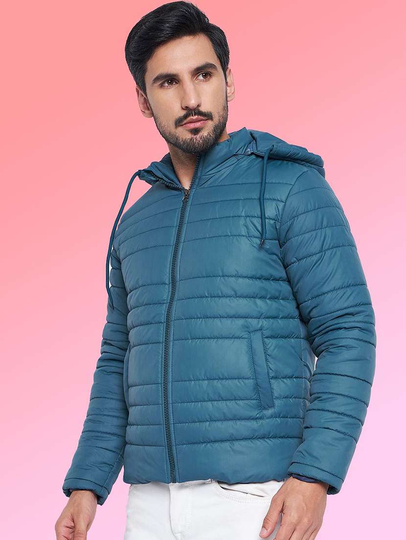 men solid long sleeve puffer jacket - 22291412 -  Standard Image - 1