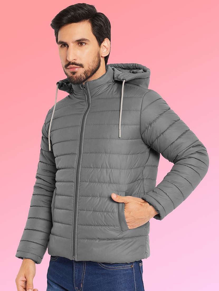 men solid long sleeve puffer jacket - 22291413 -  Standard Image - 1