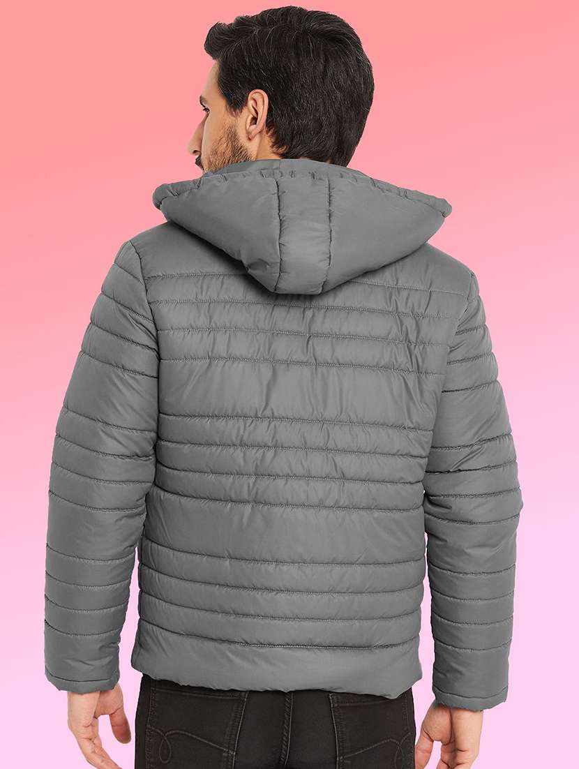 men solid long sleeve puffer jacket - 22291415 -  Standard Image - 1