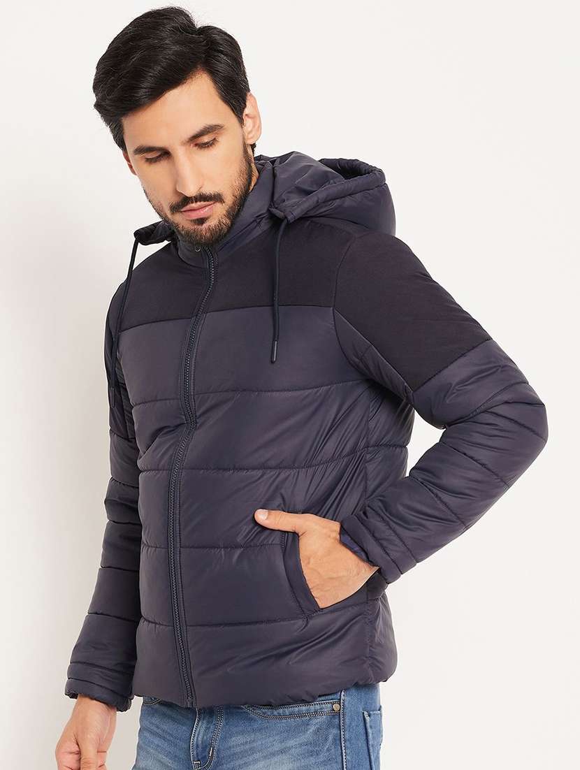 men color block long sleeve puffer jacket - 22291416 -  Standard Image - 1