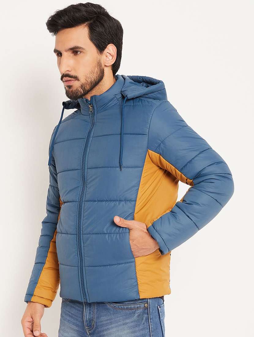 men color block long sleeve puffer jacket - 22291419 -  Standard Image - 1