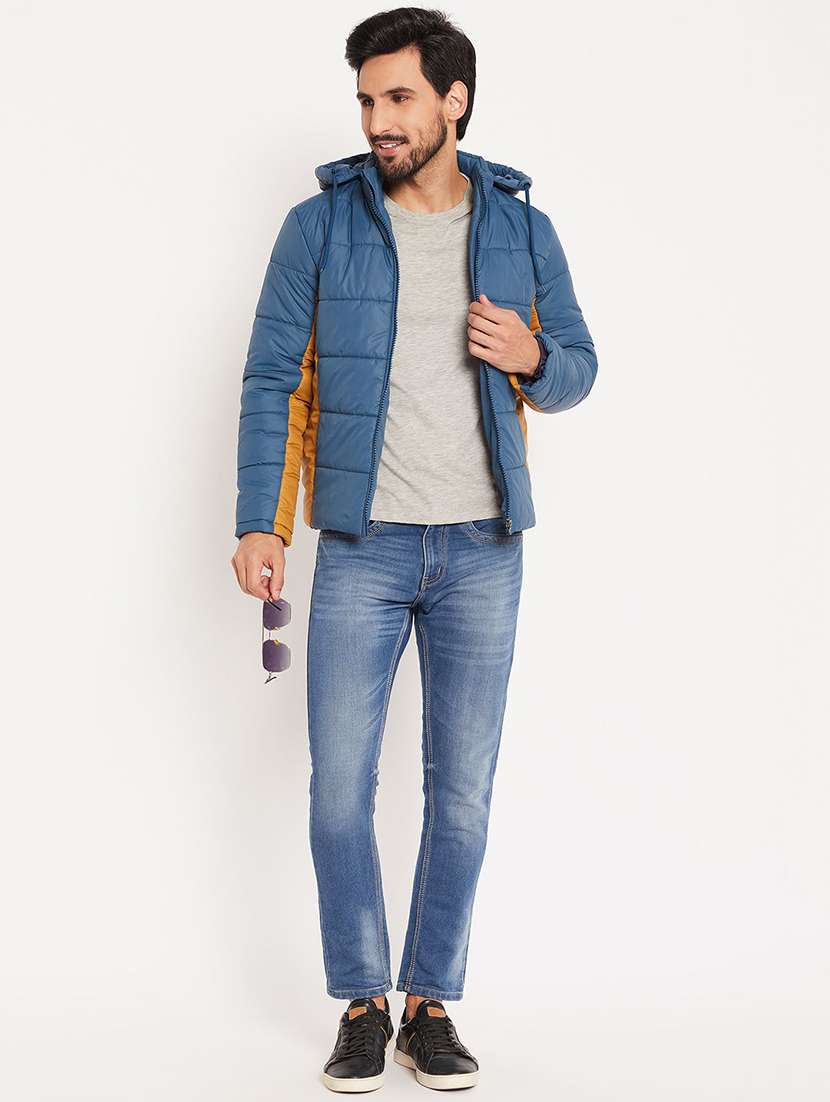 men color block long sleeve puffer jacket - 22291419 -  Standard Image - 4