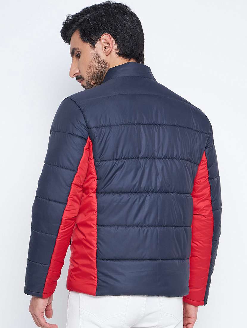 men color block long sleeve puffer jacket - 22291423 -  Standard Image - 1