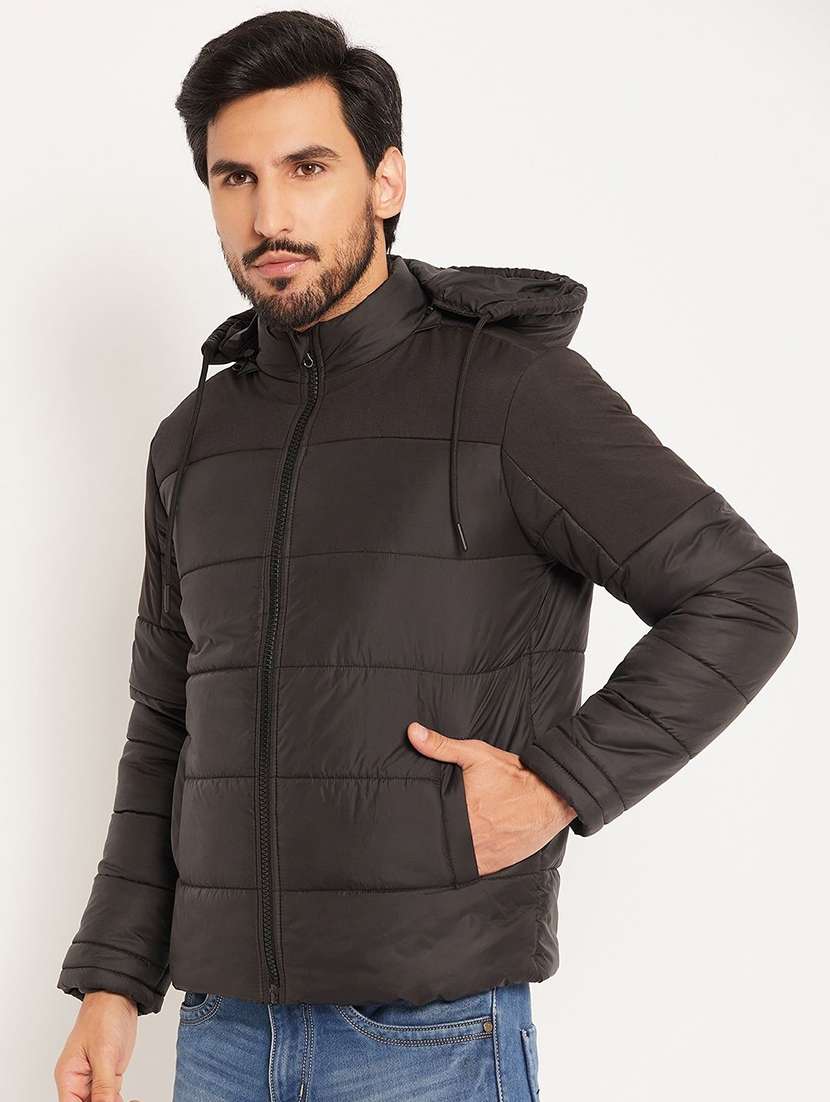 men solid long sleeve puffer jacket - 22291425 -  Standard Image - 1