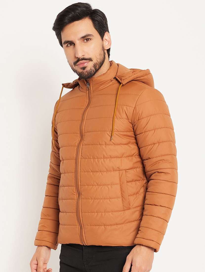 men solid long sleeve puffer jacket - 22291436 -  Standard Image - 1