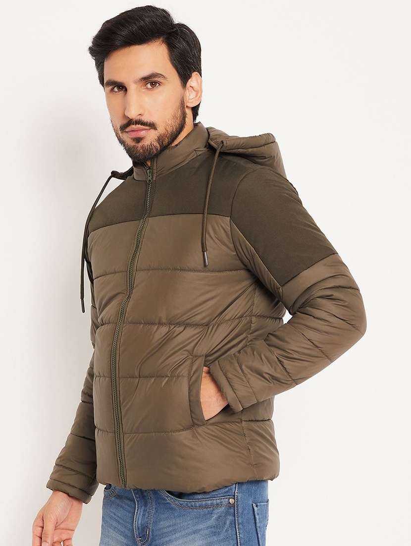 men color block long sleeve puffer jacket - 22291437 -  Standard Image - 1