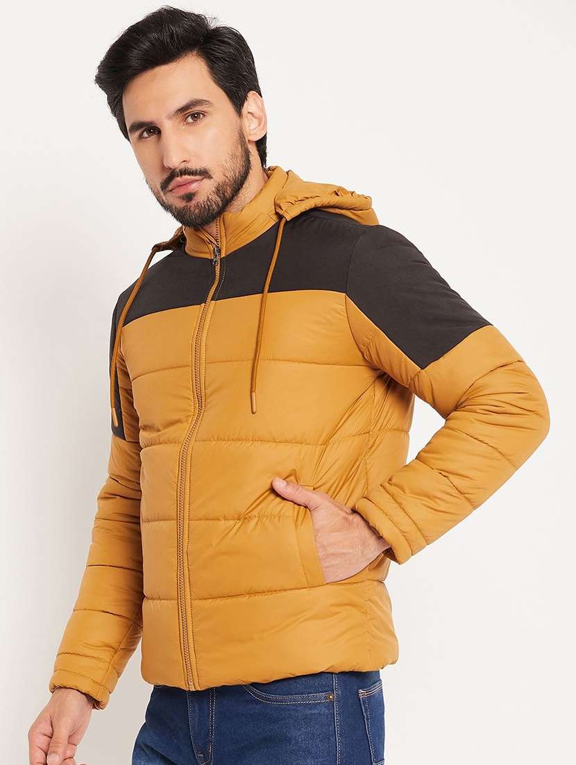 men color block long sleeve puffer jacket - 22291438 -  Standard Image - 1