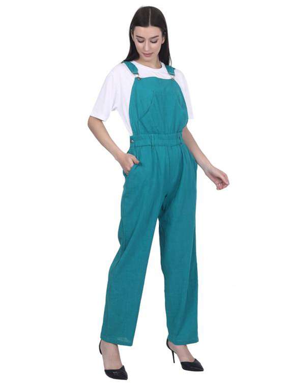 women solid sleeveless dungaree  - 22291440 -  Standard Image - 1