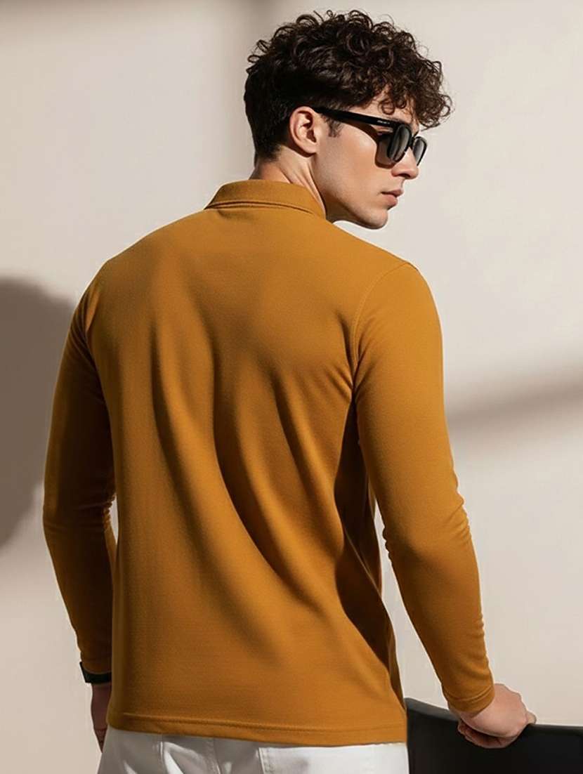 men solid long sleeve polo t-shirt - 22291485 -  Standard Image - 1