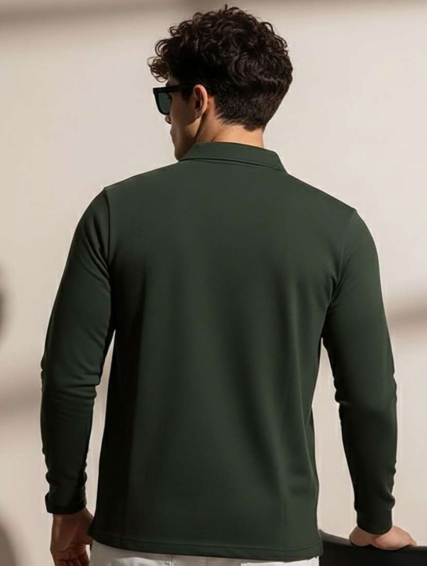 men solid long sleeve polo t-shirt - 22291490 -  Standard Image - 1