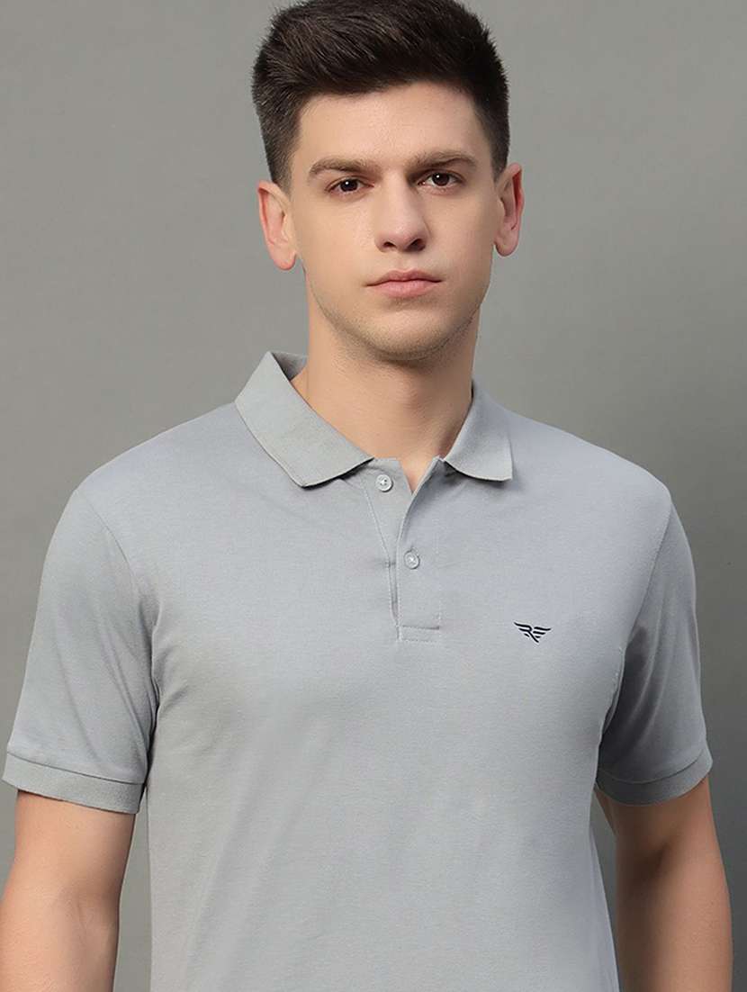 Men Solid Short Sleeve Polo T-shirt - 22291510 -  Standard Image - 1