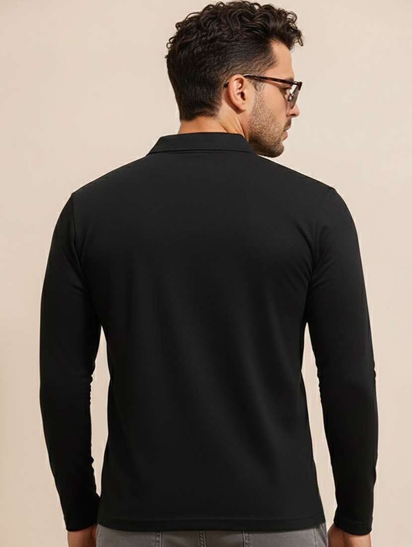 men solid long sleeve polo t-shirt - 22291563 -  Standard Image - 1