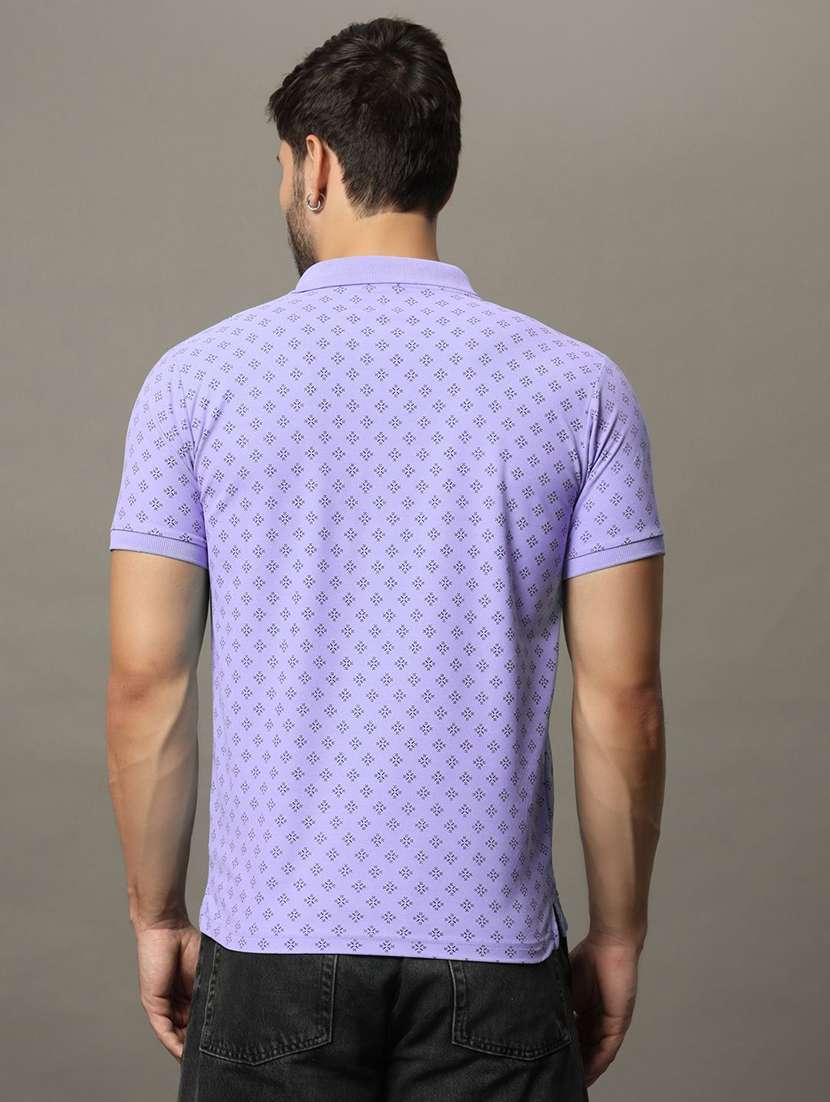 men printed short sleeve polo t-shirt - 22291578 -  Standard Image - 1