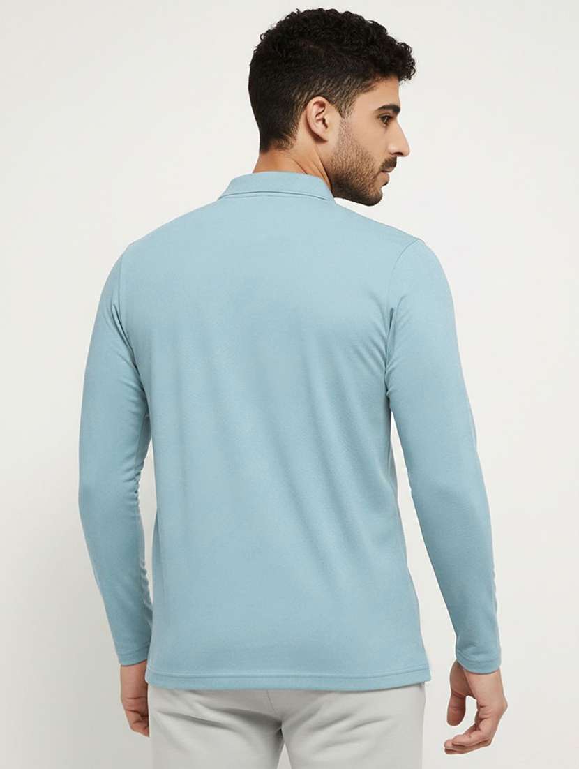 men solid long sleeve polo t-shirt - 22291604 -  Standard Image - 1
