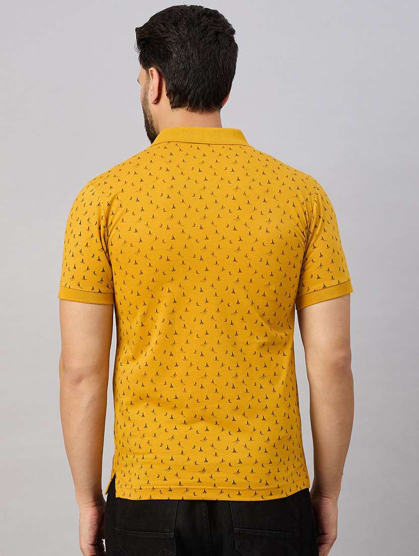 men printed short sleeve polo t-shirt - 22291613 -  Standard Image - 1