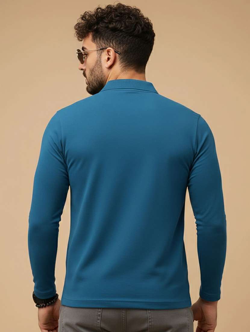 men solid long sleeve polo t-shirt - 22291620 -  Standard Image - 1