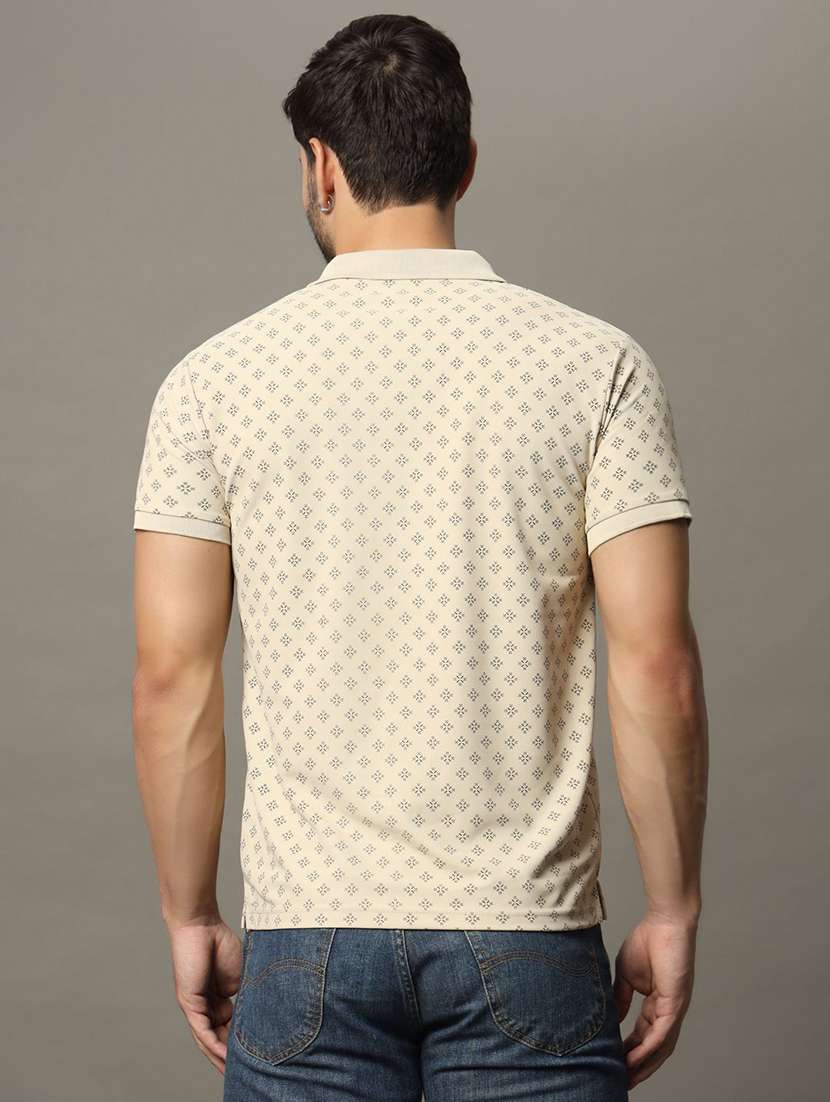 men printed short sleeve polo t-shirt - 22291626 -  Standard Image - 1