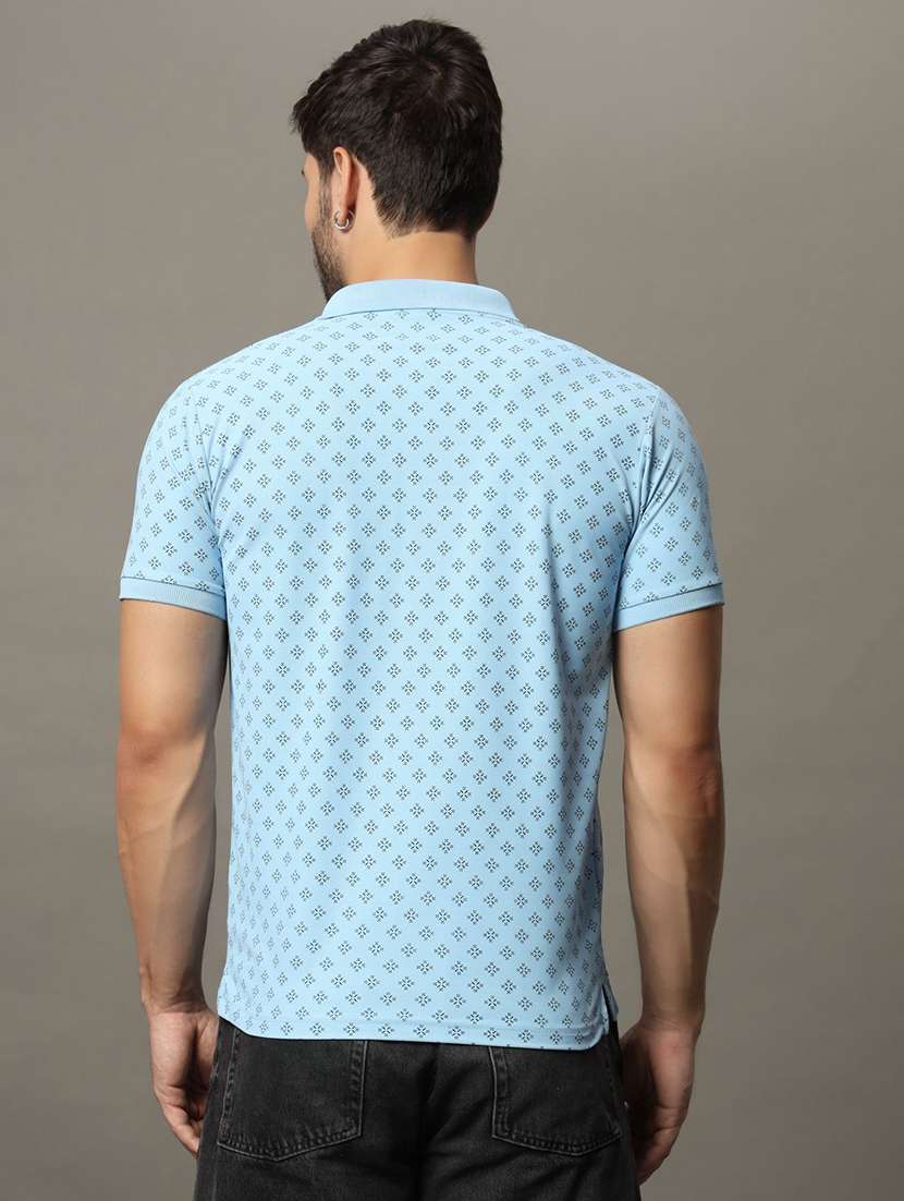 men printed short sleeve polo t-shirt - 22291650 -  Standard Image - 1