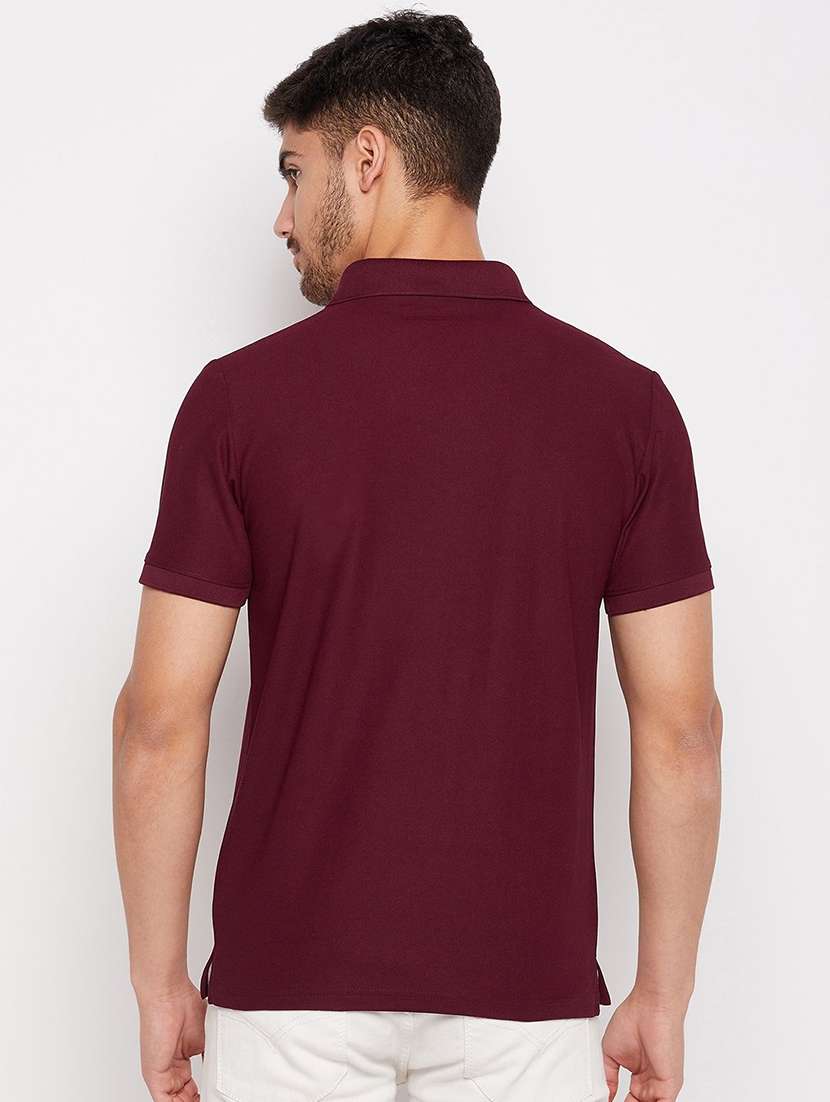 men solid short sleeve slim fit polo t-shirt - 22291651 -  Standard Image - 1