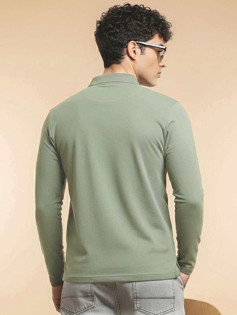 men solid long sleeve polo t-shirt - 22291659 -  Standard Image - 1
