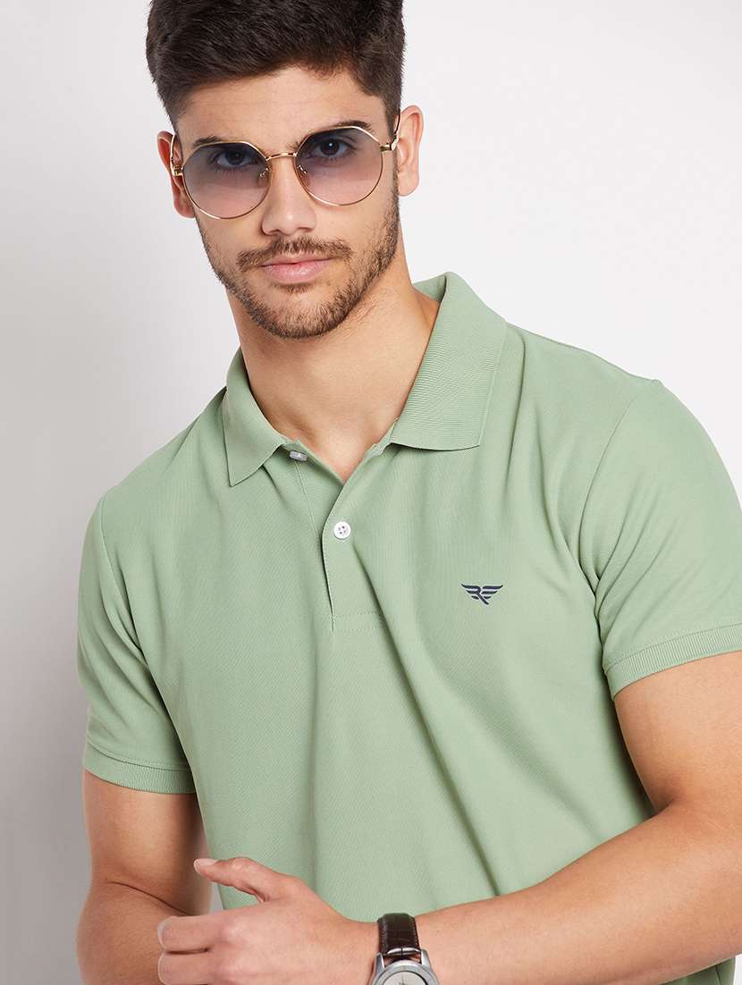 men solid short sleeve regular fit polo t-shirt