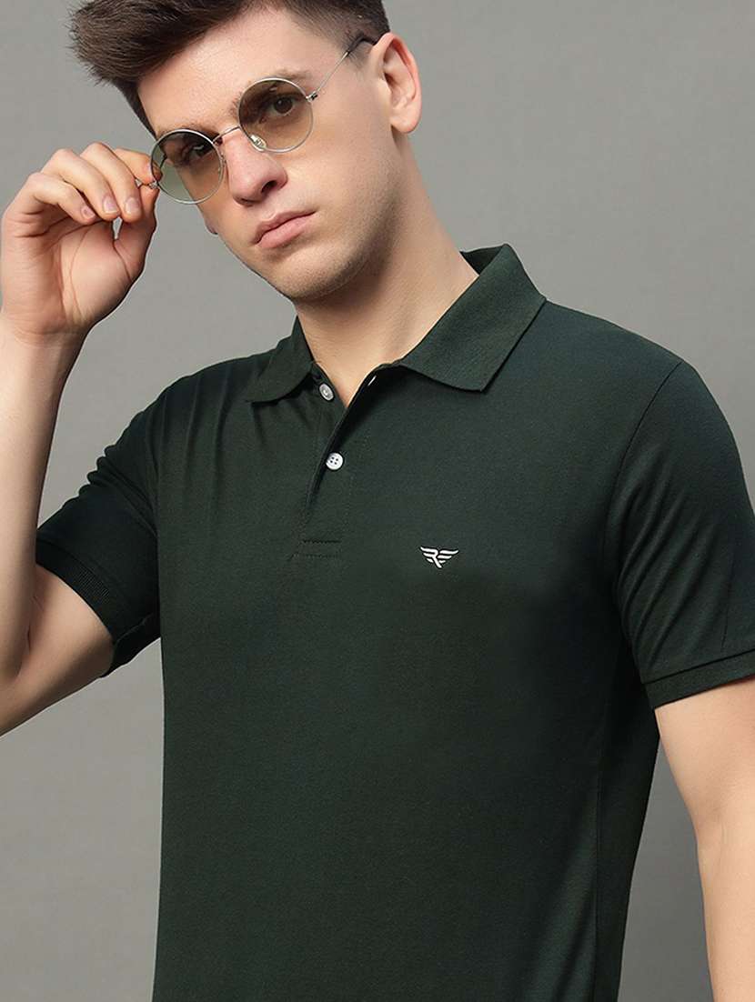 men solid short sleeve regular fit polo t-shirt