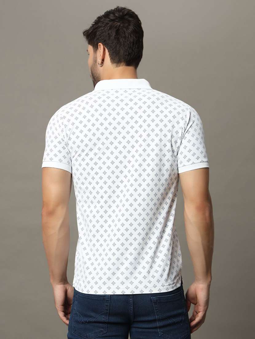 men printed short sleeve polo t-shirt - 22291676 -  Standard Image - 1