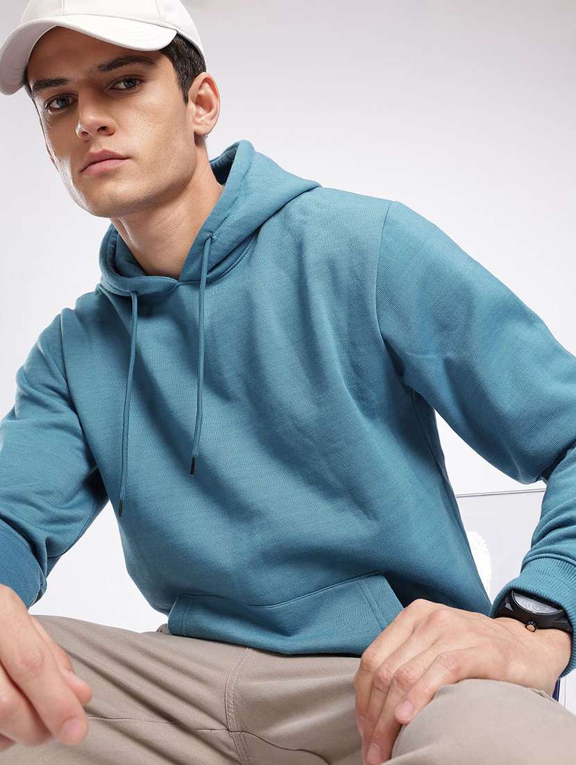 men solid long sleeve regular fit sweatshirt