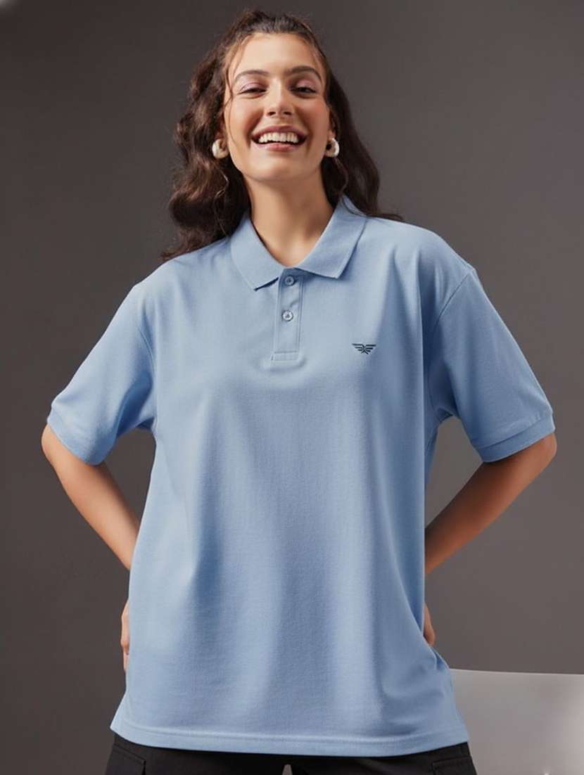 women solid short sleeve polo t-shirt - 22291709 -  Standard Image - 1