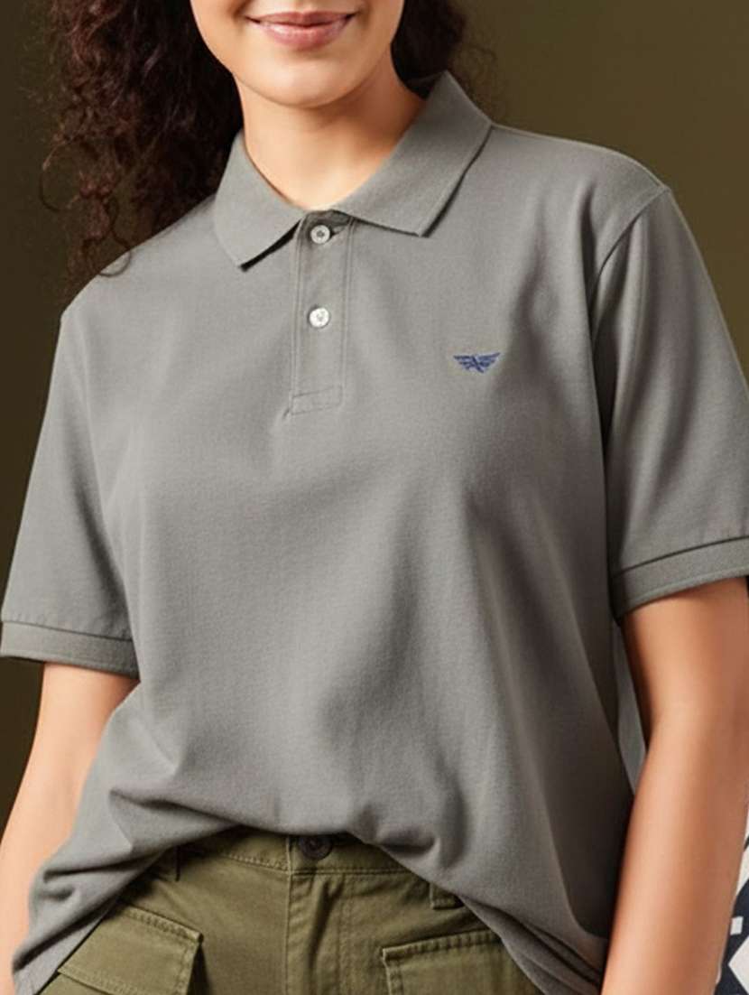 women solid short sleeve polo t-shirt - 22291713 -  Standard Image - 1