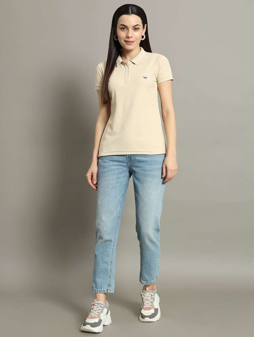 women solid short sleeve polo t-shirt - 22291722 -  Standard Image - 4