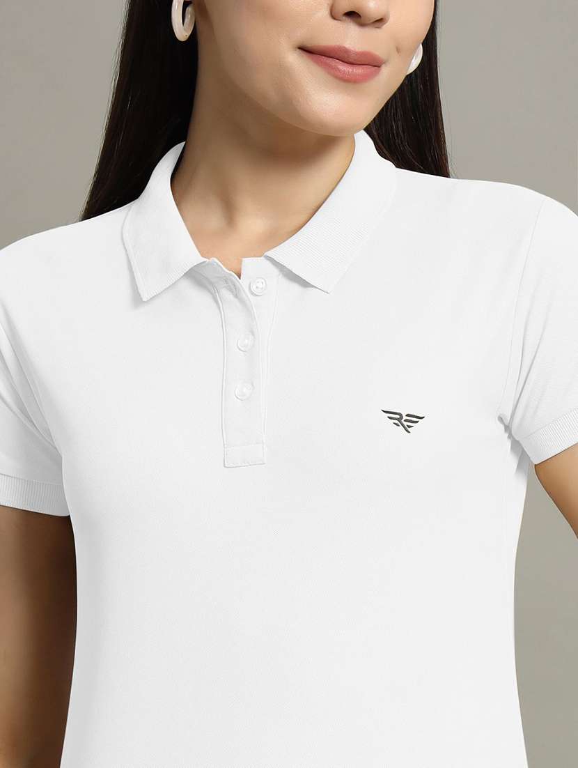 women solid short sleeve polo t-shirt - 22291726 -  Standard Image - 4