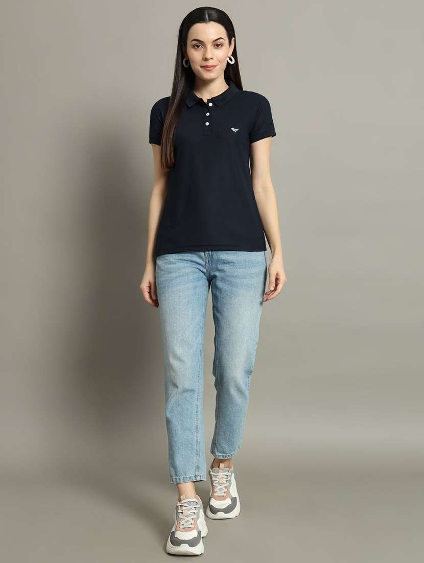 women solid short sleeve polo t-shirt - 22291730 -  Standard Image - 4